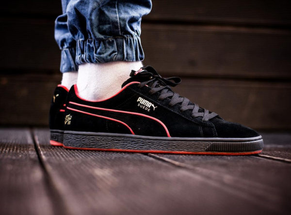 puma suede rouge et noir