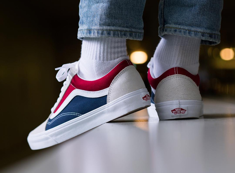 vans old skool blanche rouge