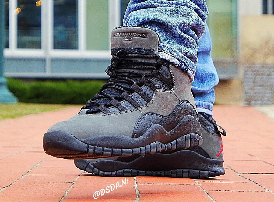 jordan 10 dark shadow on feet