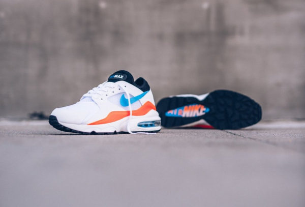 Chaussure Nike Air Max 93 White Nebula Blue Orange