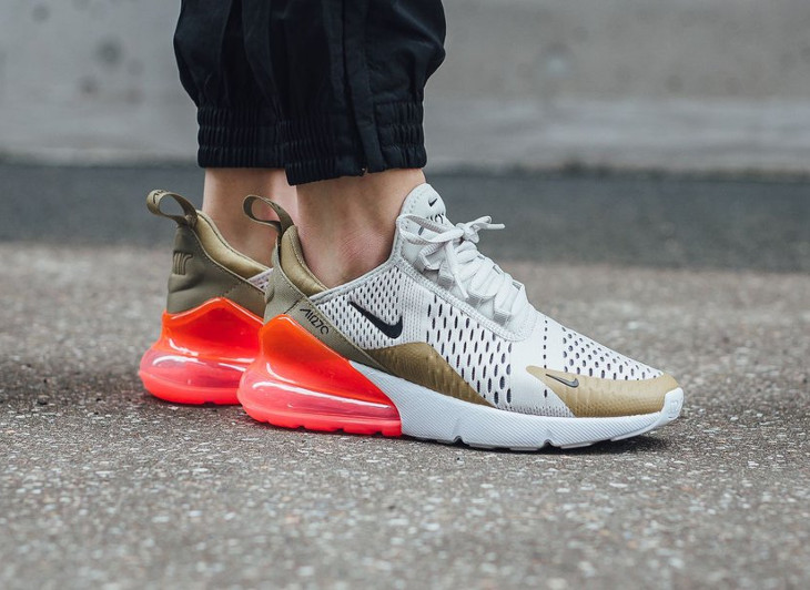 air max 270 light bone on feet