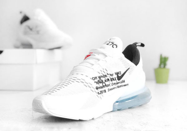 Off White x Nike Air Max 270 blanche et 