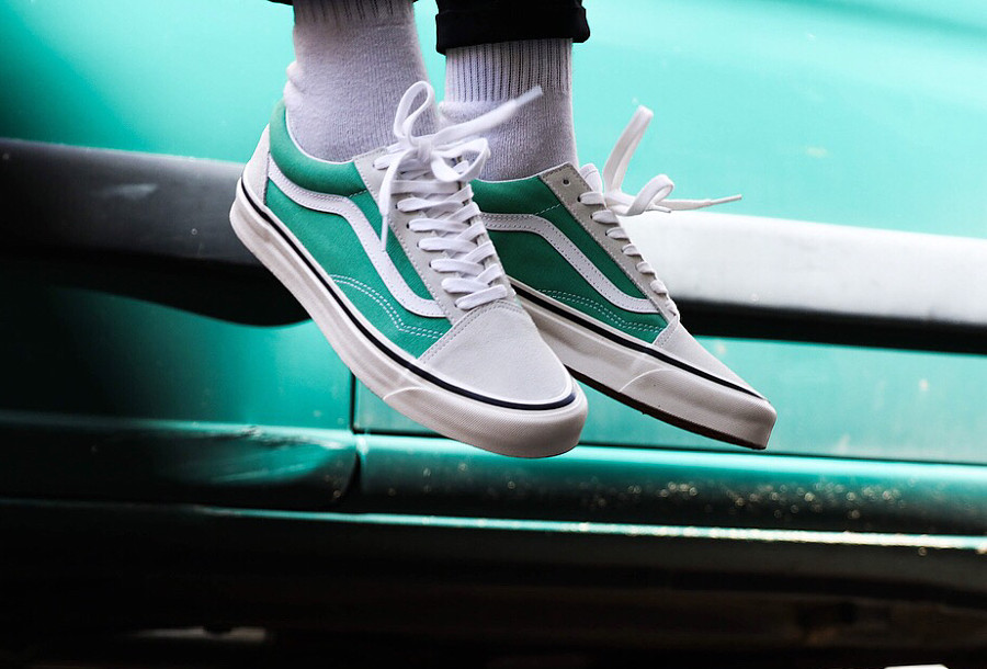 vans anaheim old skool green