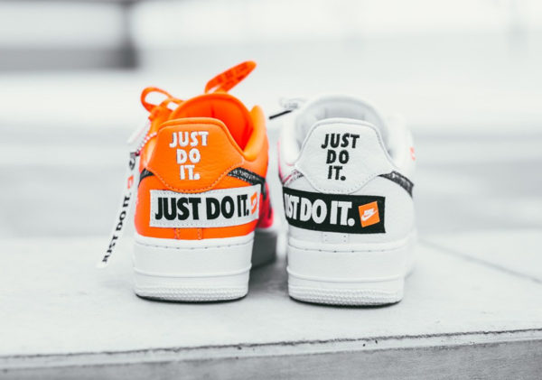 Nike Air Force 1 07 Premium Just Do It White Total Orange 600x421