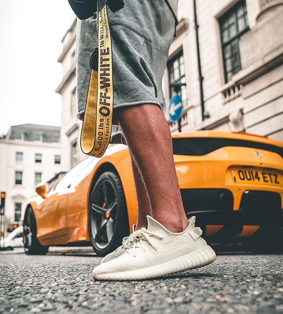 butter yeezys on feet