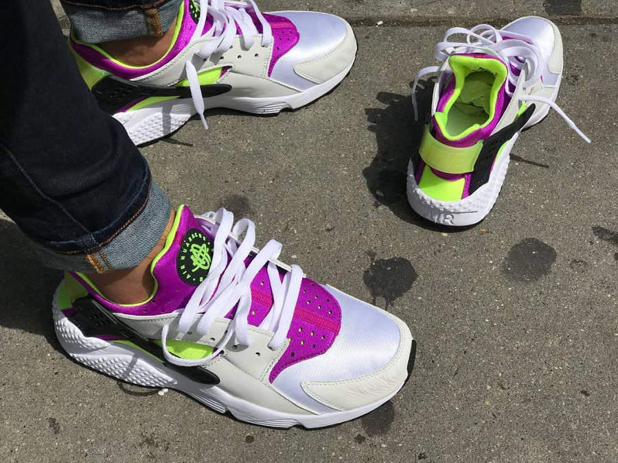 Patria Químico atributo Review : Nike Air Huarache Run '91 QS OG 'White Neon Yellow Magenta'