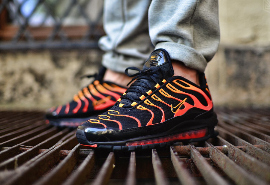 air max 97 plus black shock orange