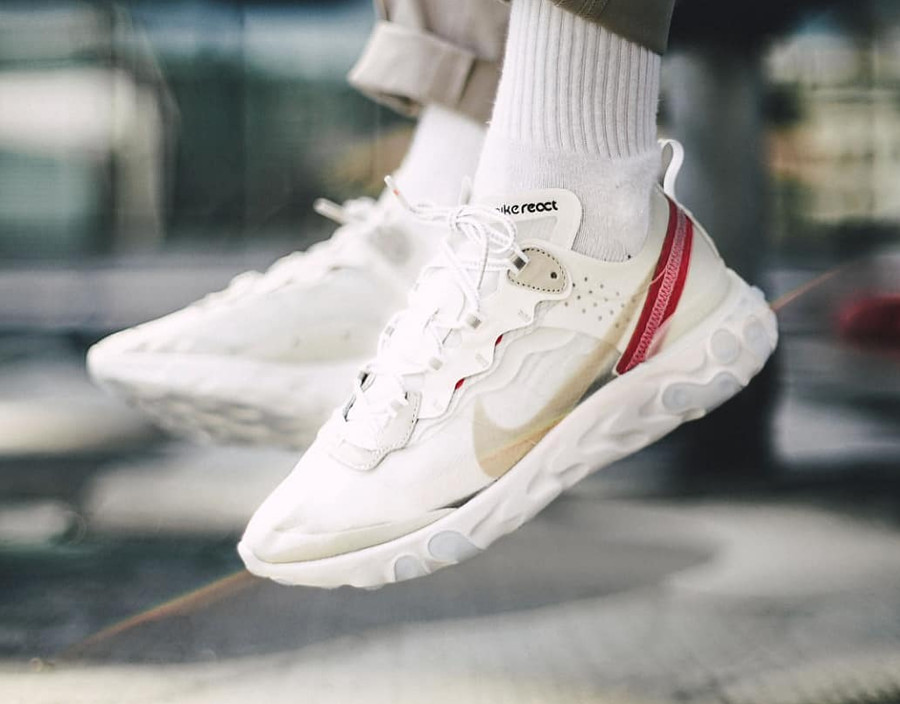 nike react element 87 white on feet