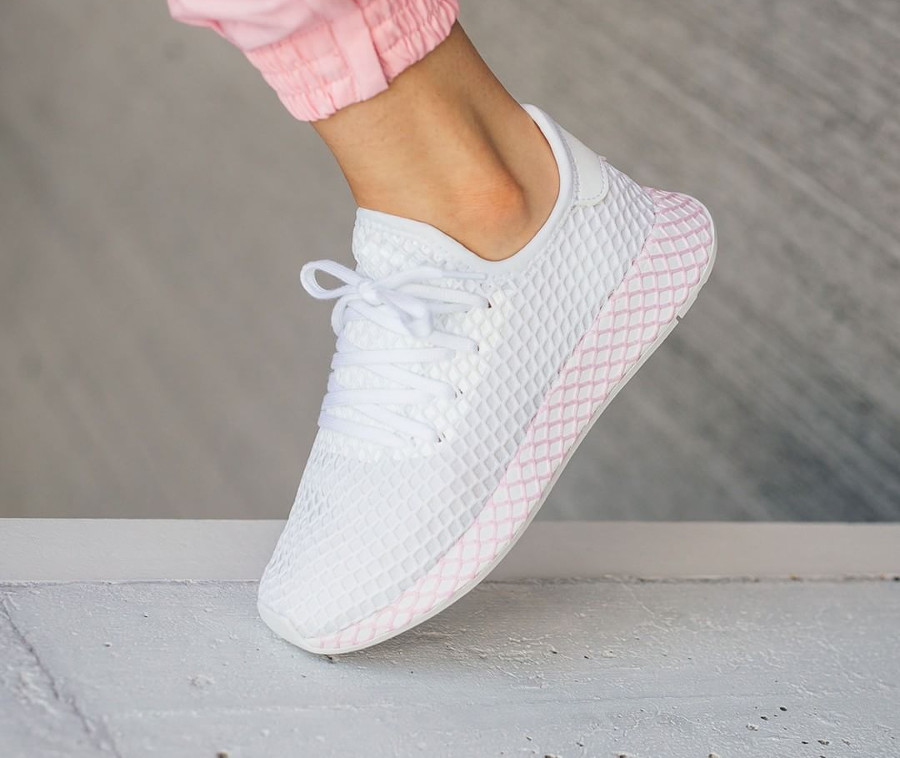 adidas deerupt blanche et rose