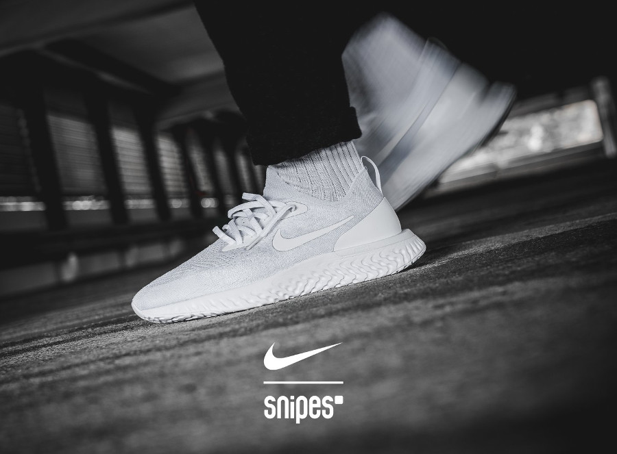 nike epic react flyknit triple white