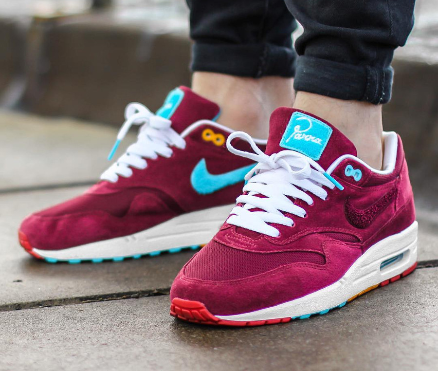 nike air max 1 patta x parra burgundy cherrywood