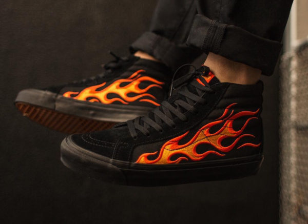 vans damier flamme