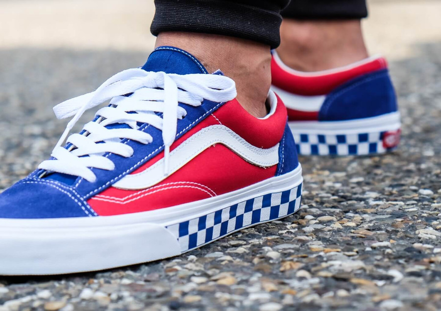 vans old skool checkerboard rouge