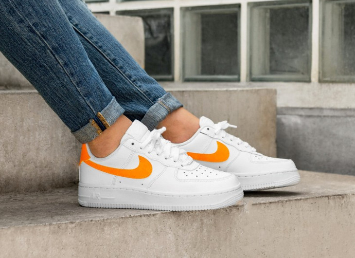 nike air force 1 07 patent white orange