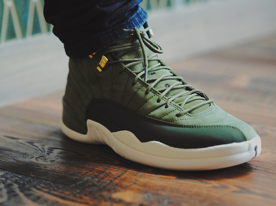 jordan retro 12 cp3 olive canvas men's shoe