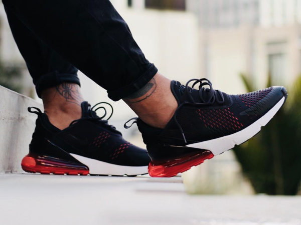 air max 270 habanero red on feet