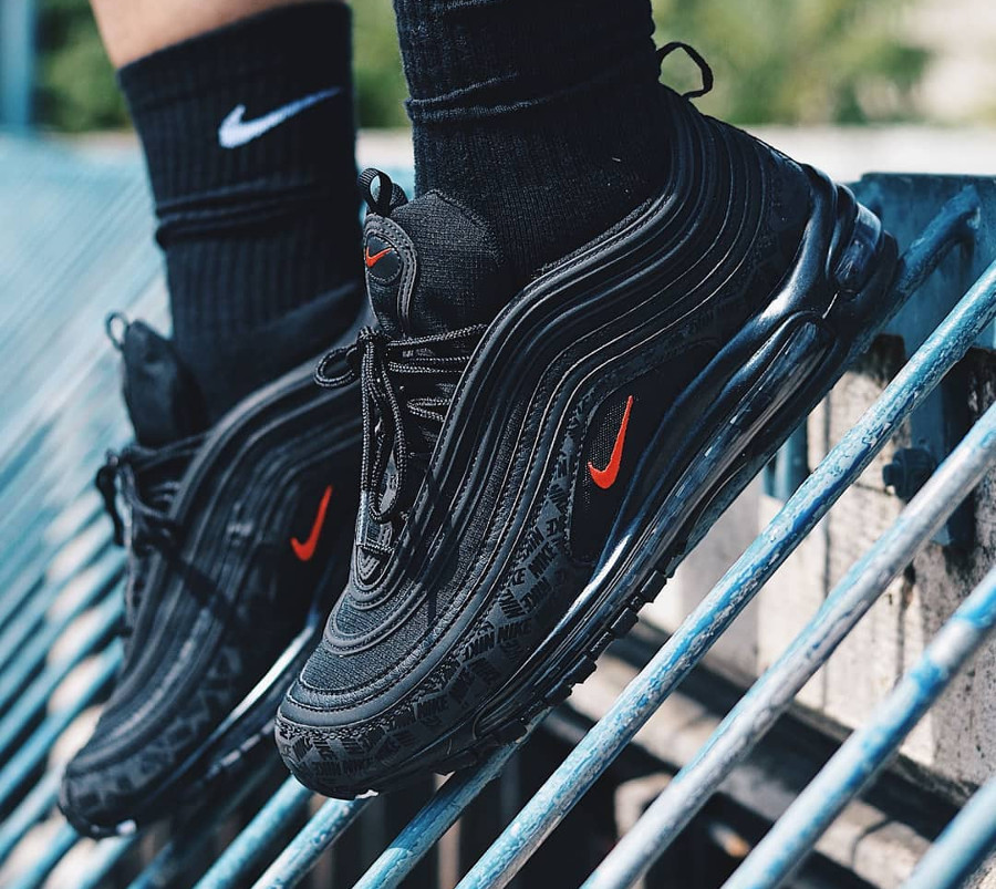 nike air max 97 all over print black red