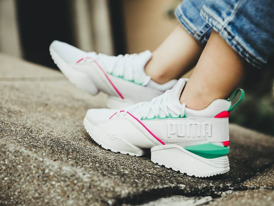 puma blanche rose