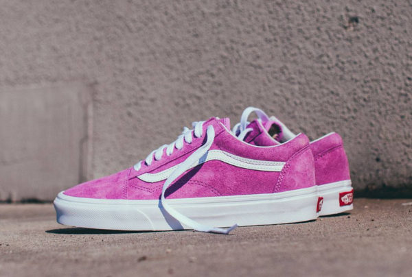 chaussure vans rose et bleu