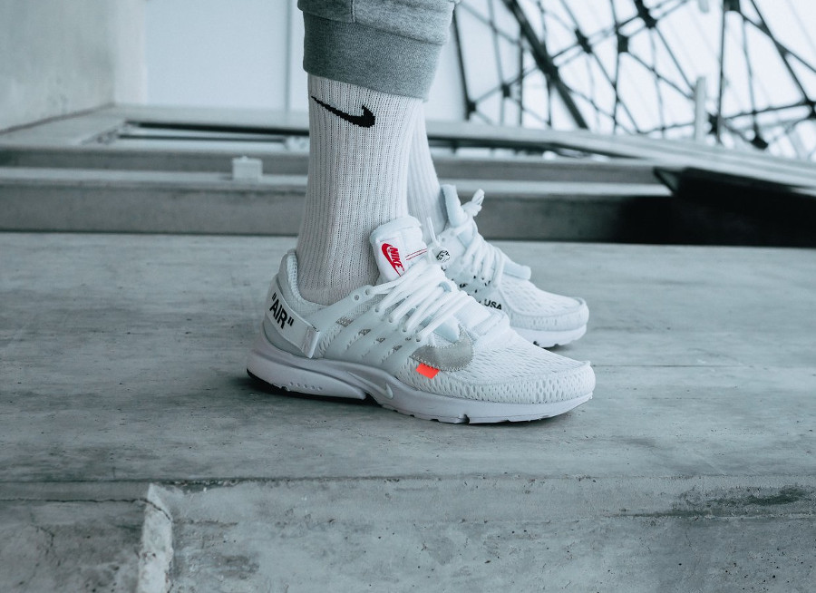 nike off white presto white on feet