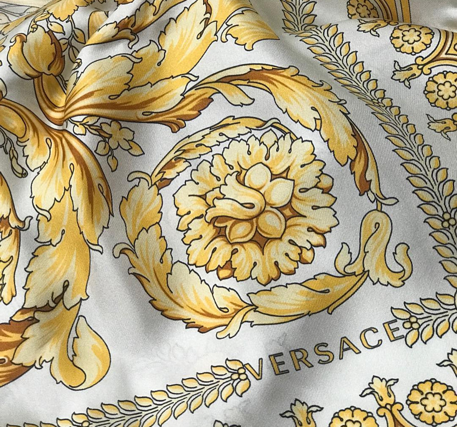 Adidas Yeezy 350 Boost V2 Versace Baroque-Print Silk Scarf