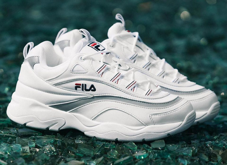 fila ray white silver