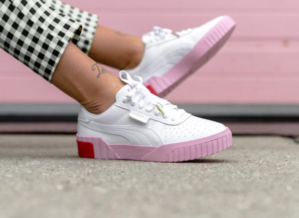 puma cali blanche et rouge