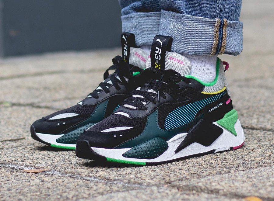 Puma rs x noir top rose bleu