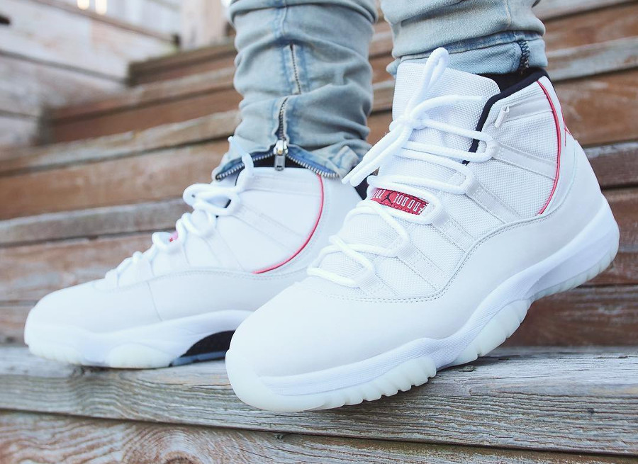 jordan 11 retro platinum tint on feet