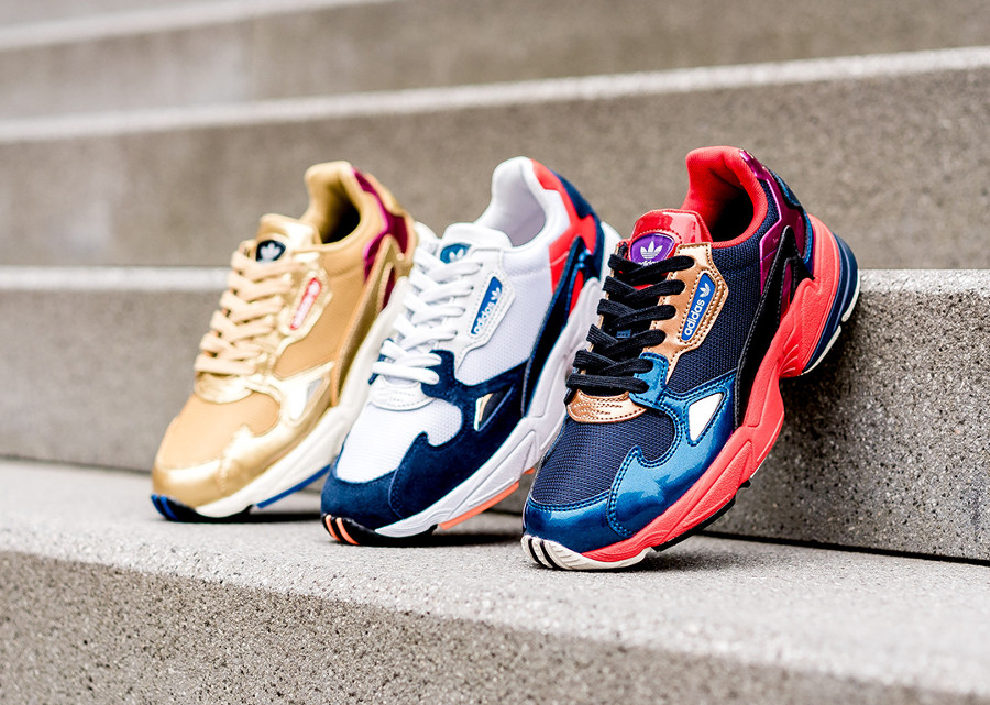 adidas falcon bleu blanc rouge