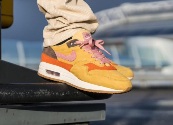 Air Max 87 PRM Crepe en daim jaune doré et corduroy orange (3)