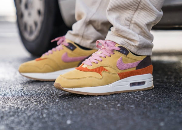 Air Max 87 PRM Crepe en daim jaune doré et corduroy orange (4)