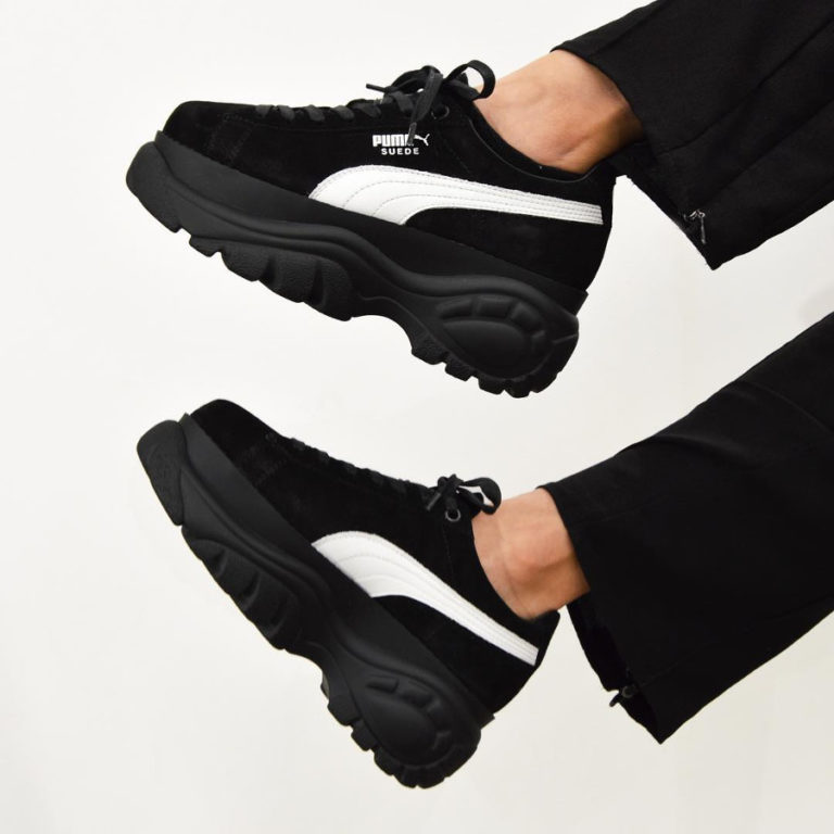 puma suede blanche plateforme