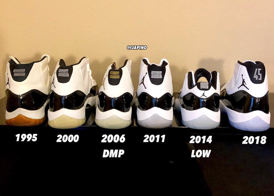 Comparaison entre toutes les Air Jordan 11 (1995, 2000, 2006, 2011 et 2018) (4)