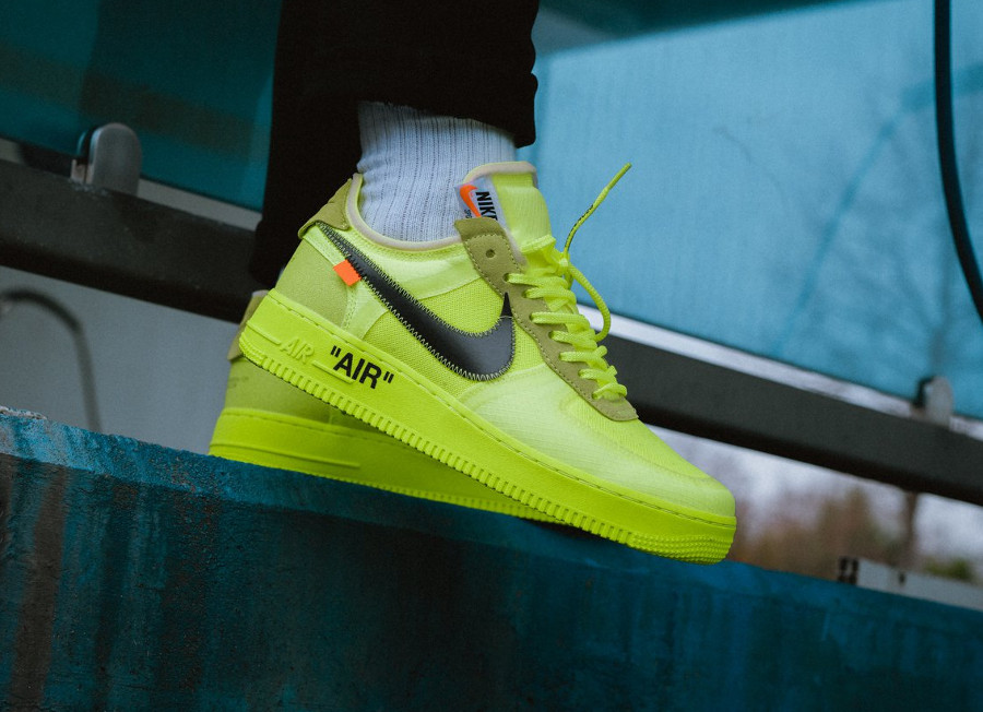 air force one jaune fluo off white