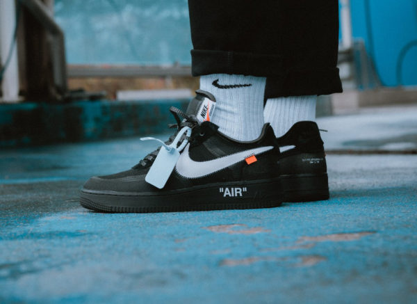 Nike Off White Air Force 1 noire Black Cone White (3)