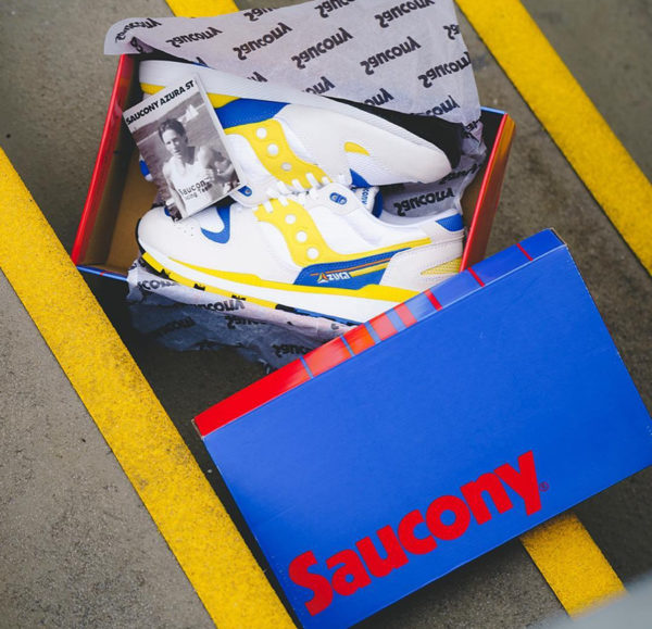 Saucony Azura ST OG blanche jaune et bleue de 88 (1)