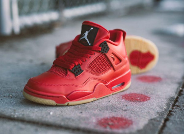 Womens Air Jordan 4 Retro Singles Day Fire Red Gum (1)