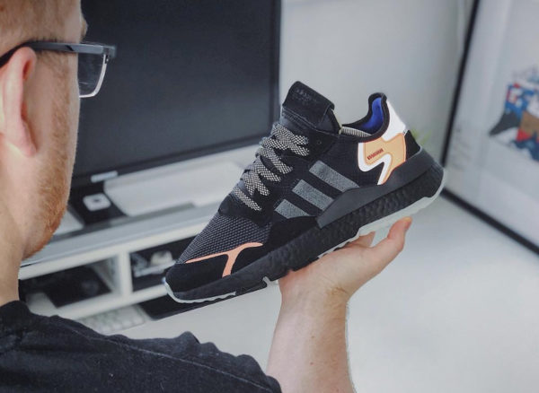 Adidas Nite Jogger Boost réfléchissante noire et orange (1)