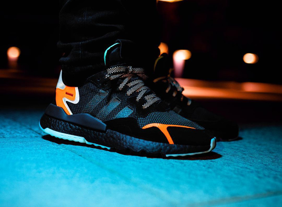 Adidas Nite Jogger Boost réfléchissante noire et orange (3)