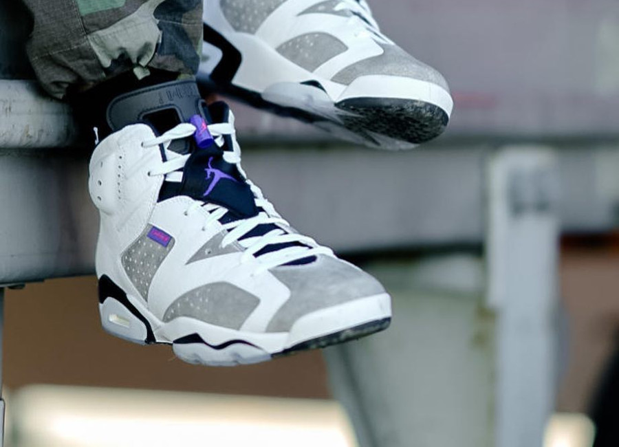 Air Jordan 6 Retro Flight Nostalgia Flint Grey on feet (1)