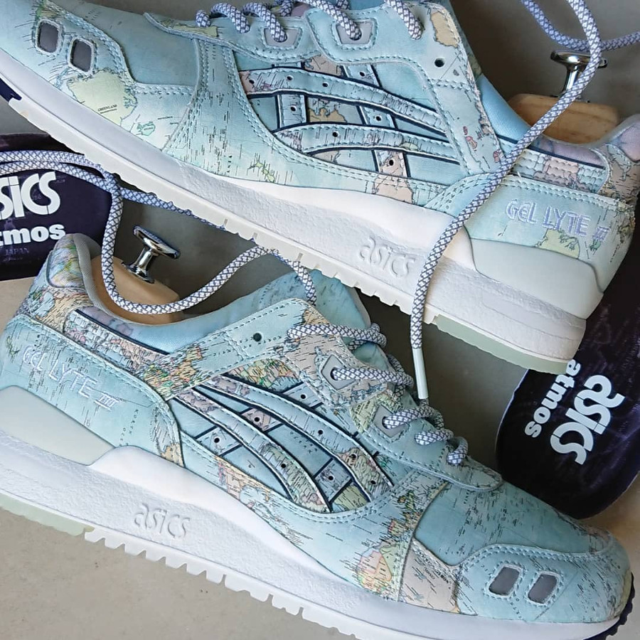 asics gel lyte iii x atmos world map
