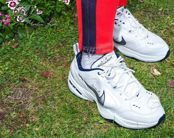 nike air monarch iv black on feet