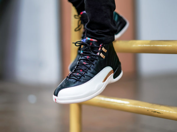 jordan 12 black and gold finish line