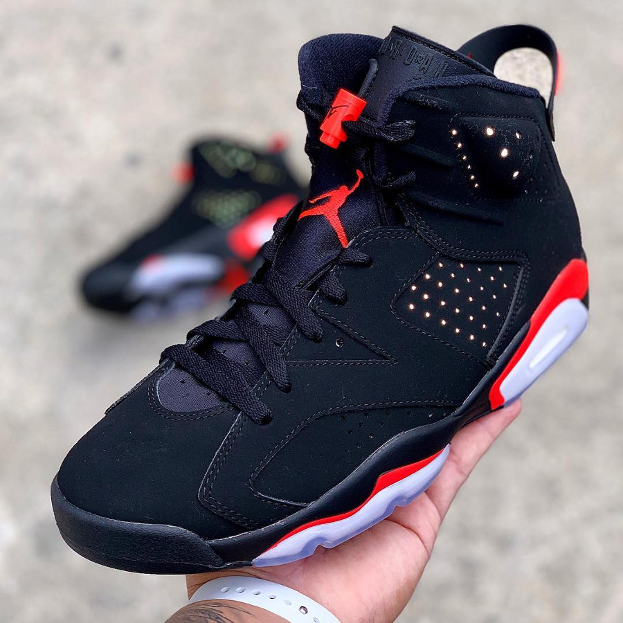 air jordan retro 6 noir et rouge pas cher