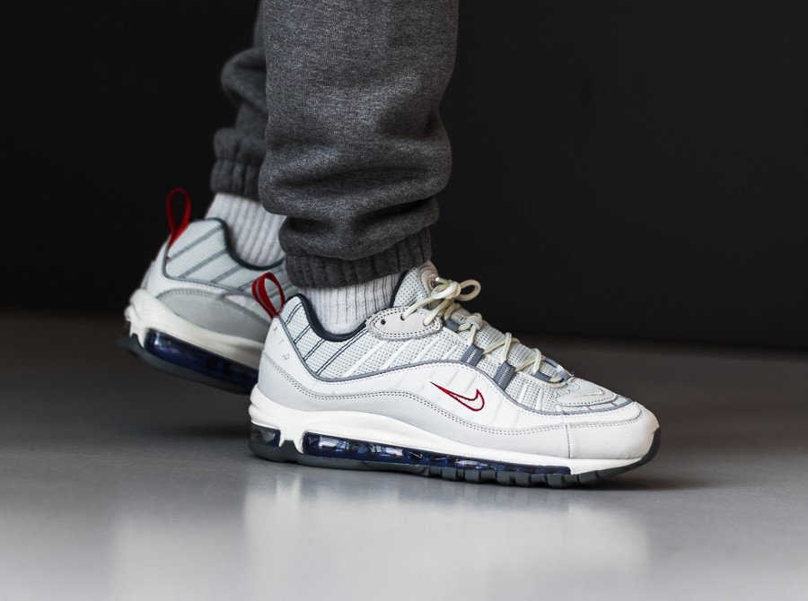 air max 98 blanche rouge