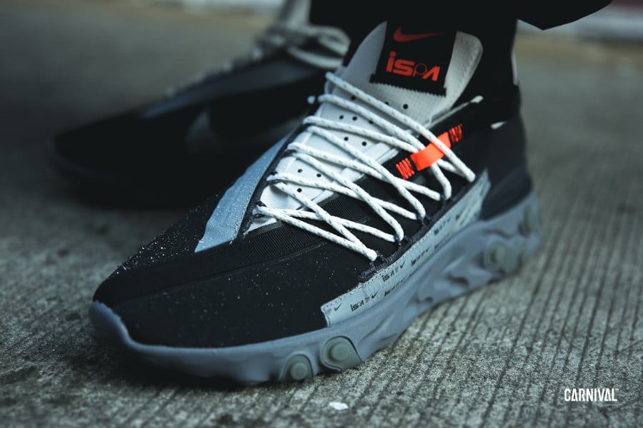 nike react wr ispa low black