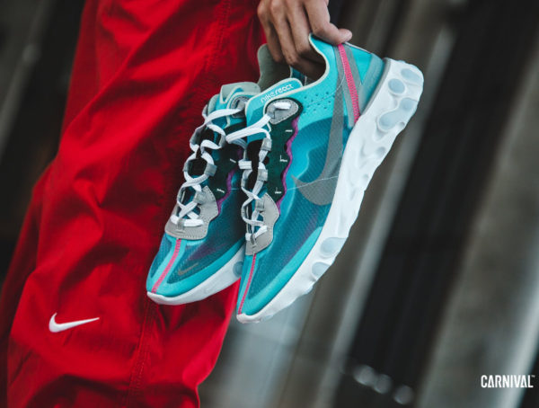 Nike React Element 87 transparente bleu turquoise et rose (1)