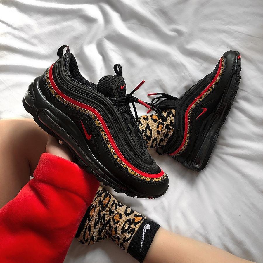 Air max 97 sneakers in black and best sale leopard
