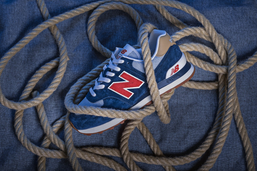 new balance 574 navy and red